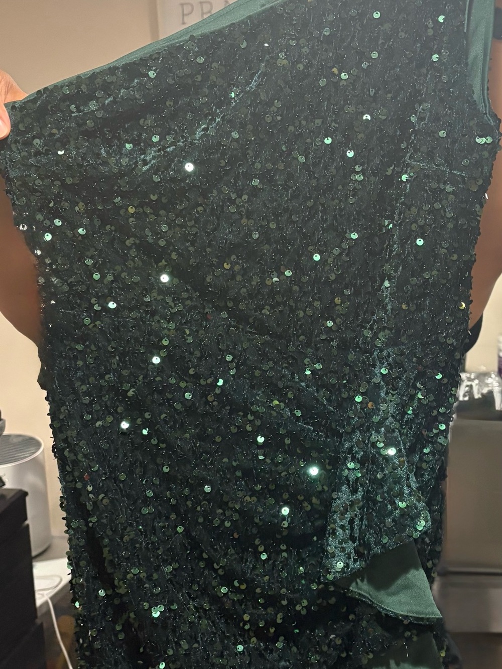 Lulu's Dark Green Sequin Dress